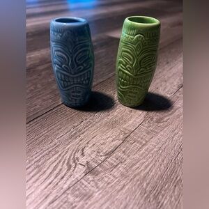 Tiki Farm by Squid Ceramic Shot Glass Set - Blue and Green
